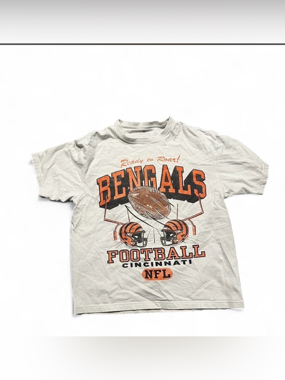 American Eagle Outfitters Bengals Graphic Tee - White with Orange and Black